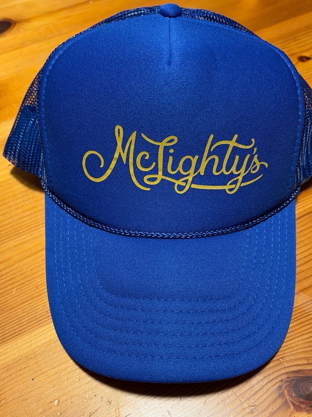 OTTO Royal Blue Trucker Hat with Gold Script Logo